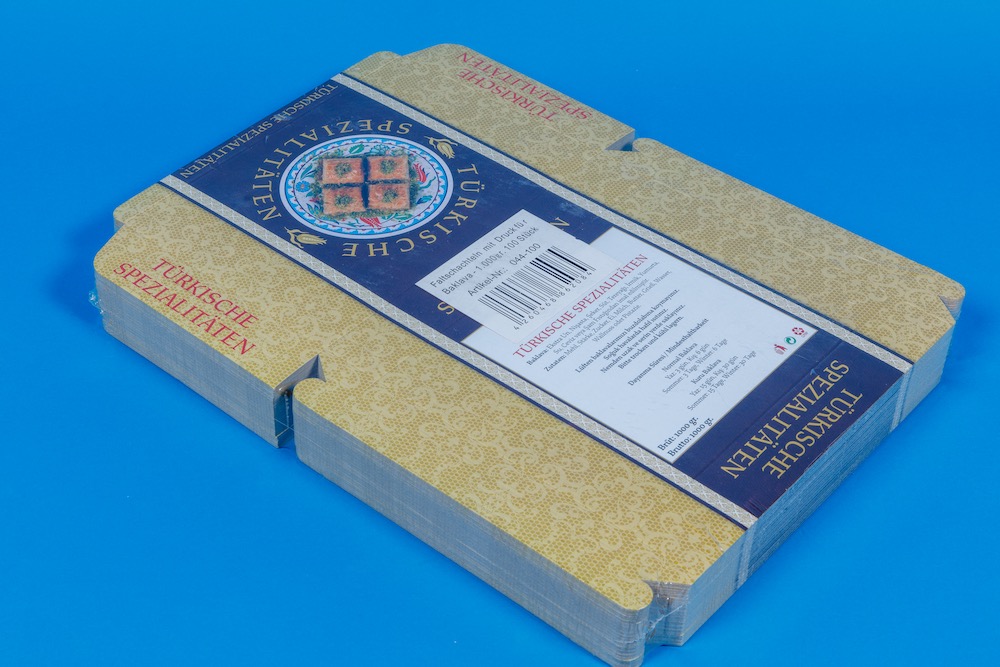 Baklava Verpackung Karton Box 100 Stück Faltschachteln für Baklava 1000gr 
